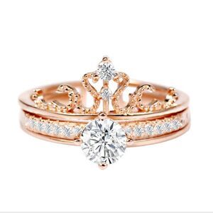 CZ Sterling Silver rose gold adjustable ring